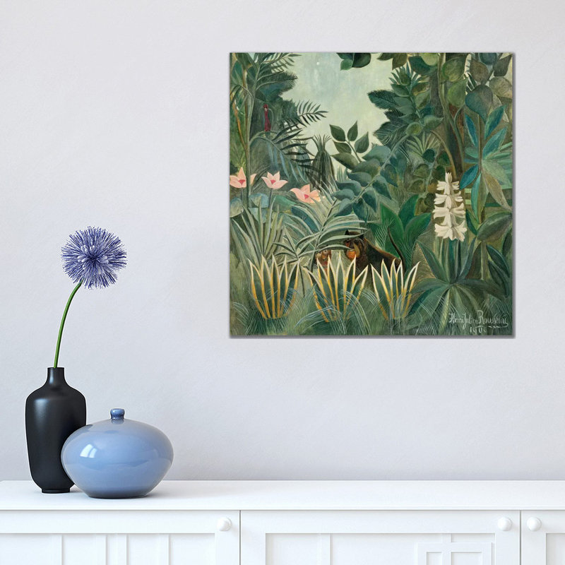 The Equatorial Jungle, 1909 by Henri Rousseau - Wrapped Canvas Painting, No Frame, 45.72 cm H x 45.72 cm W x 1.91 cm D
