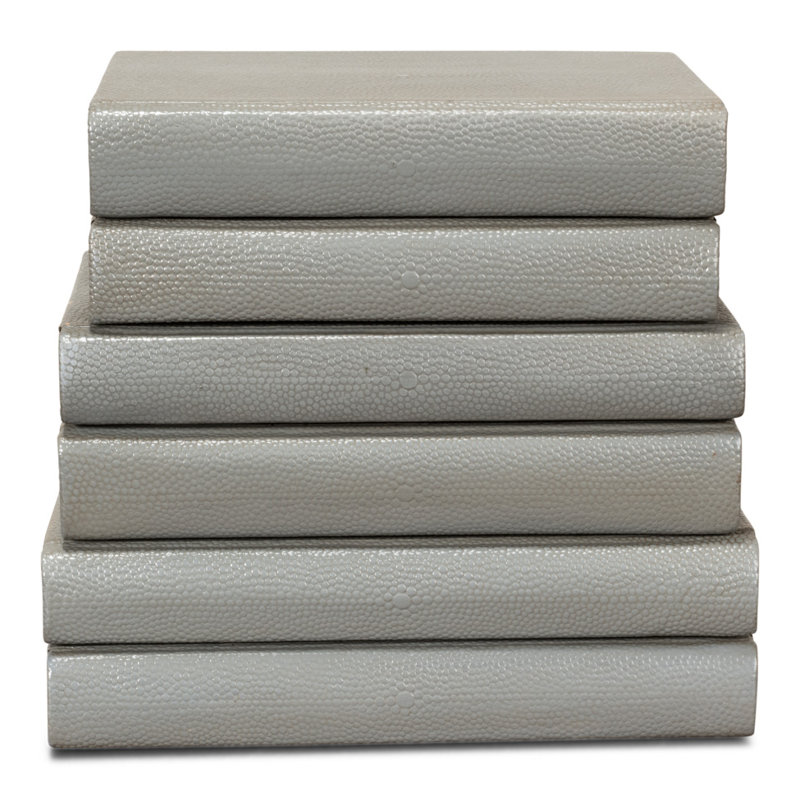 Shagreen Hand Painted Sports Decorative Book, Gray