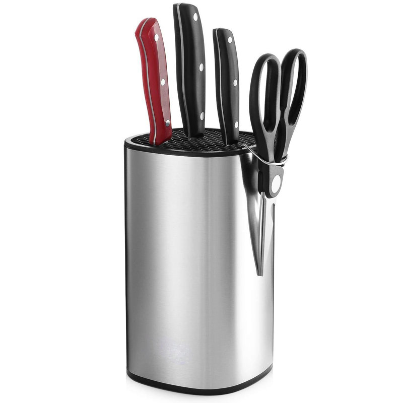 ELEMENTARY ENTERPRISE LLC Universal Knife Block, Stainless Steel Knife ...