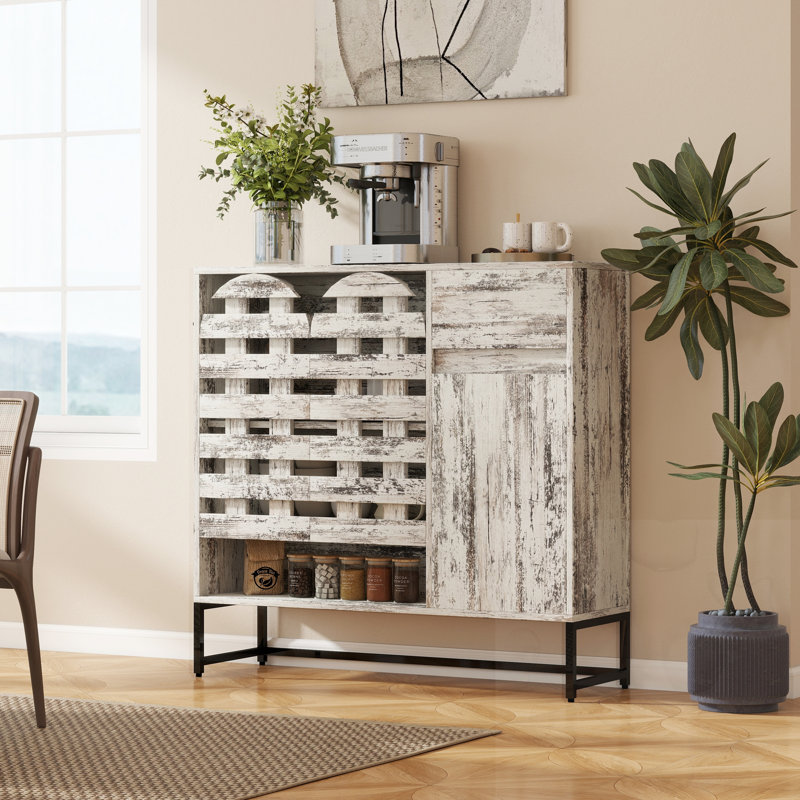 Armoire décorative avec trois portes et un tiroir, Antique White