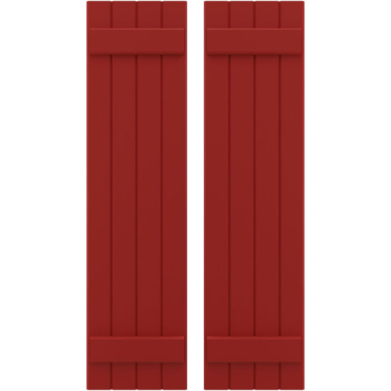 Volets de planche-n-lattes (par paire) Americraft (2 lattes), Rouge feu, 14", 83"
