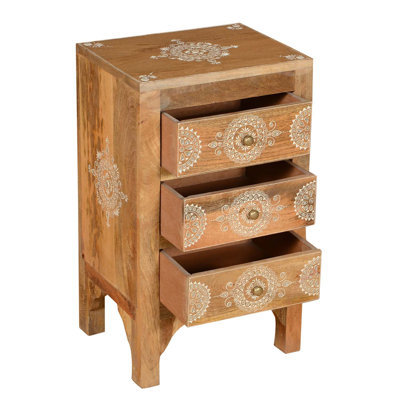 Schrock Solid Wood 38 cm W Chest of 3 Drawers