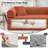 63" Boneless Corduroy Sleeper Sofa Bed, Modular Futon Couch, Compression Foam Sofa with 2 Pillows, No Assembly Required-79693598-76797007
