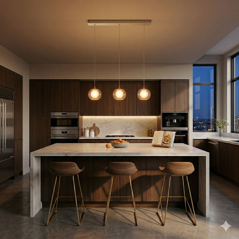 Mission 3 - Light Kitchen Island Pendant, Brass