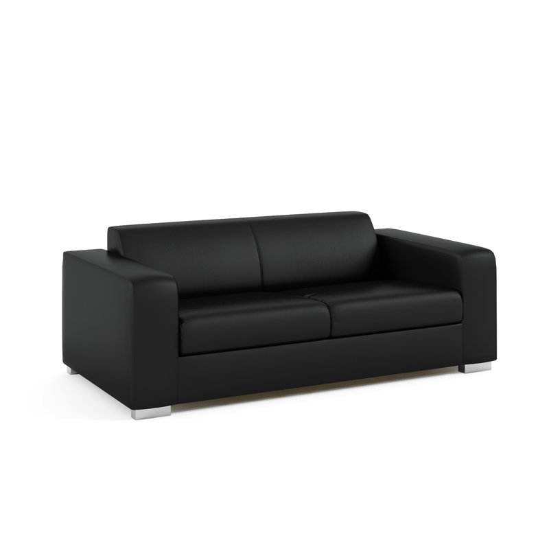 Mallard Faux Leather 2 Seater Sofa, Black