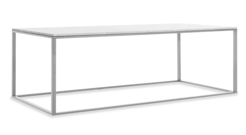 Minimalista Coffee Table, White, 13" H x 60" W x 29" D