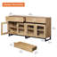 Buffet 2 en 1 multifonctionnel avec 4 portes en verre et 2 tiroirs, crédence moderne avec base en métal, armoire de rangement pour bar et salon-899725493