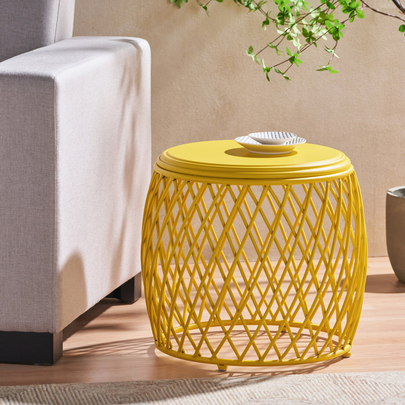 Table d'appoint Enchanting, Jaune, H 18,26 po x l 19,29 po x P 19,29 po