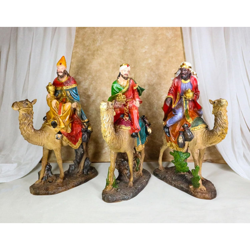 Ensemble de figurines de Nativité «Three Wise Men» Balthasar Caspar Melchior On Camels