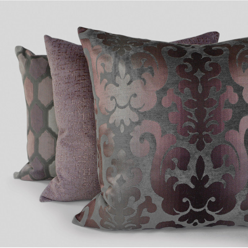 Mallorca Pillow Cover & Insert, Mulberry, Square 22"
