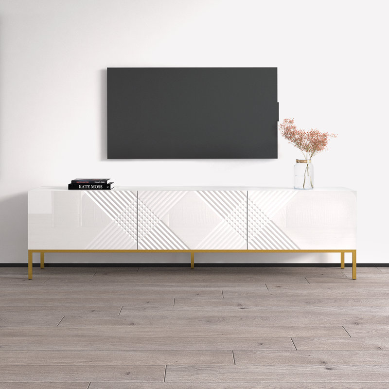 Meuble télé 74,8 po Wimbled, Blanc