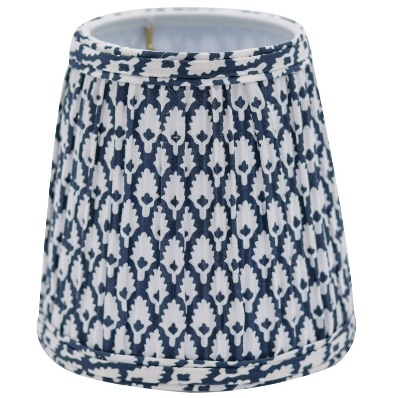 Abat-jour rigide avec abat-jour flamme et applique Empire, Bleu marine/blanc