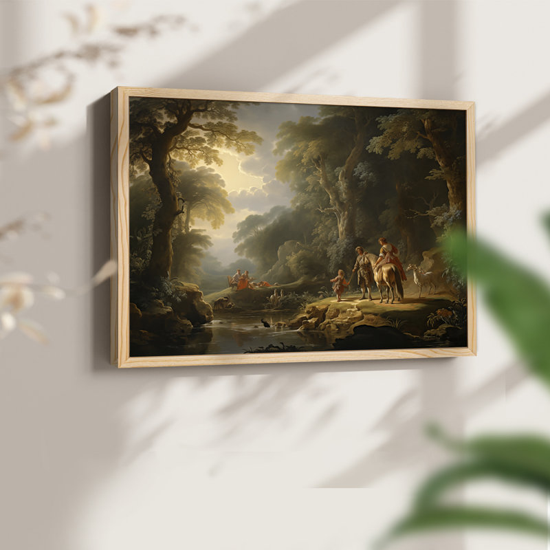 Faune - XIXème - Reproduction encadrée - Restickable, Naturel, H 22 po x l 28 po