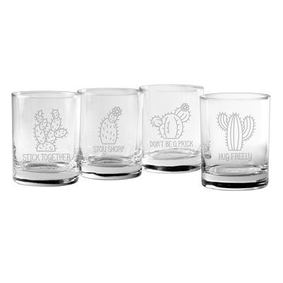 Ensemble de 4 verres 14 oz. conseil de l’assortiment de cactus