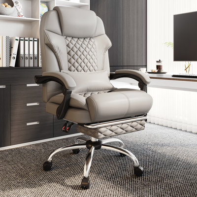 Big And Tall Executive Office Ergonomic Chair With Footrest And Lumbar Support