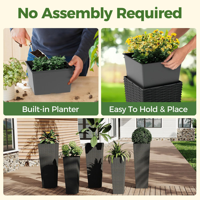 Metal Raised Garden Bed, 81.7cm H x 29.9cm W x 29.9cm D