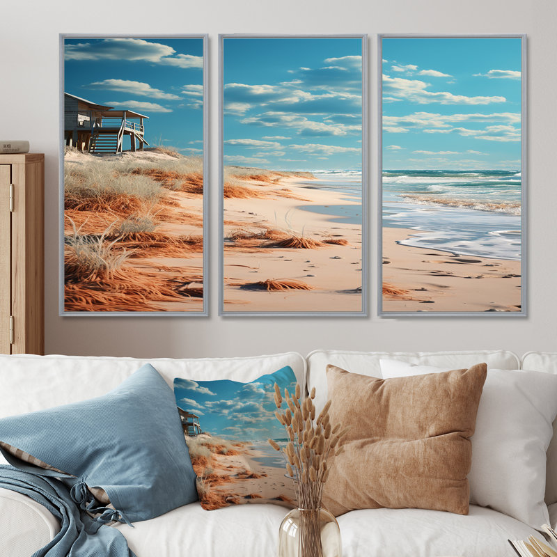 Ensemble de salon Ricketts - Beach Wall Art, Encadrement argenté, H 32 po x l 48 po x P 1 po