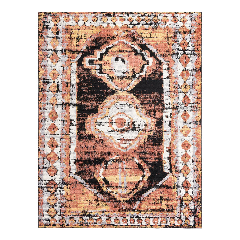 Tapis oriental en terre cuite Ithalia, Rectangle 9 pi x 12 pi