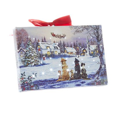 4'' Handmade Wood Animals Lighted Photo Ornament
