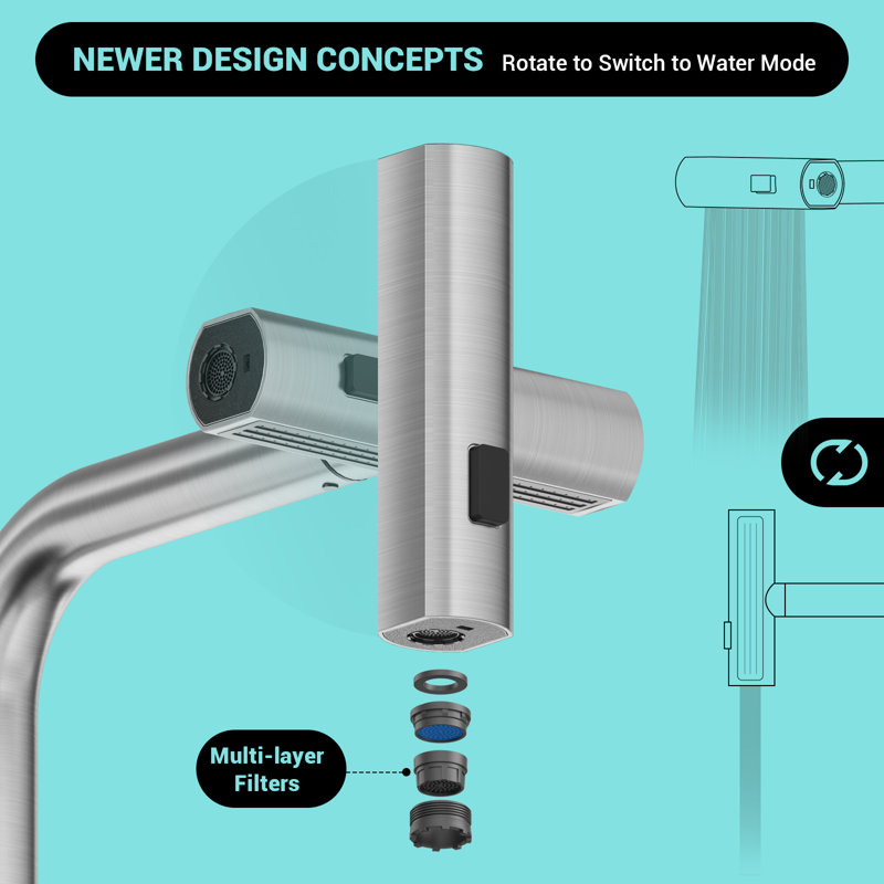 Brushed Nickel Stainless Steel Pull-Out Spray Kitchen Faucet