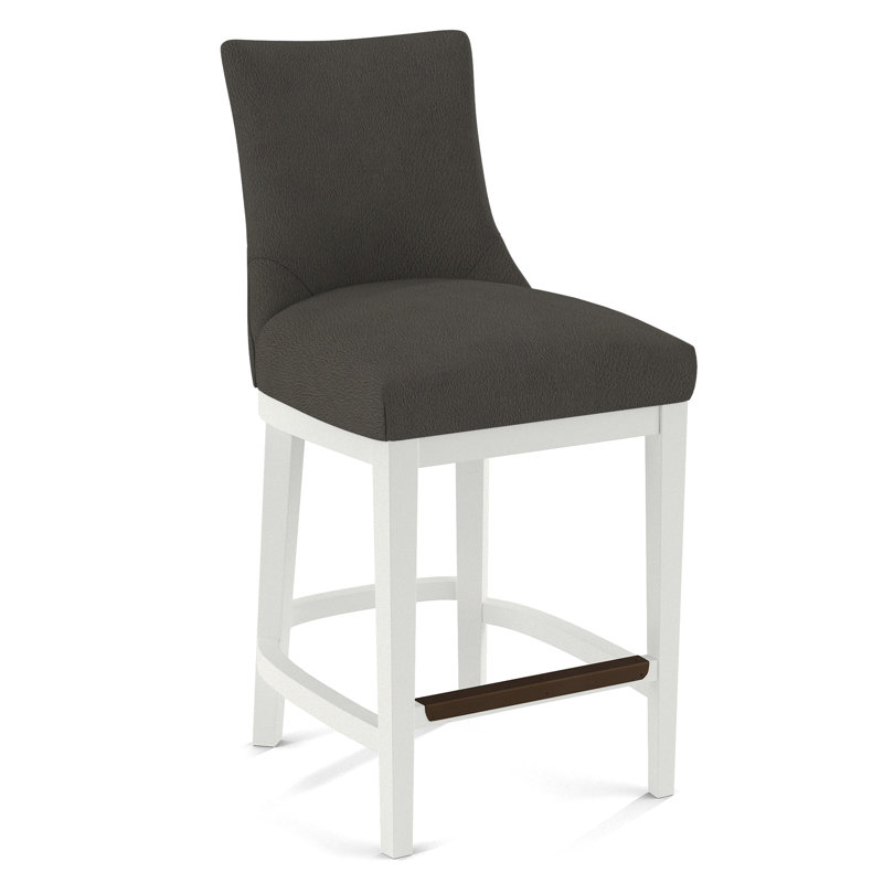 Upholstered Stool, Evolution Smokey, White