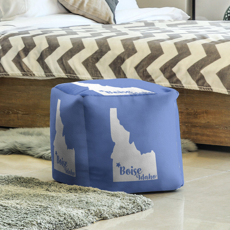 Upholstered Ottoman, Blue