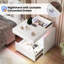 Table de chevet moderne l 19,7 po Ashten avec 3 tiroirs diamantés, éclairage intelligent et charge-1091197285