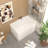 43"  Acrylic Freestanding Bathtub, Spacious Rectangle Shape, Gloss White Finish, Chrome Overflow & Pop-Up Drain CUPC Certificate