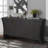Wood Console Table with Wooden Arc Legs , Bronze Clasps-967960015