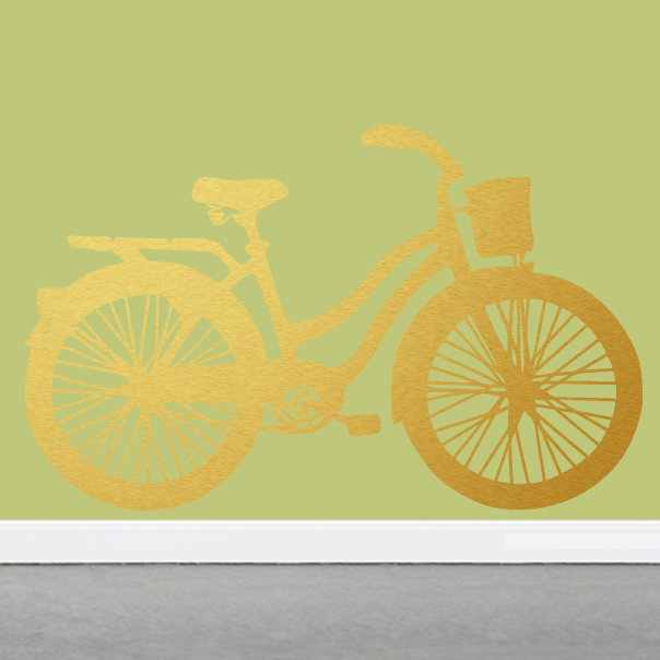 Adhésif décoratif vélo rétro, Or
