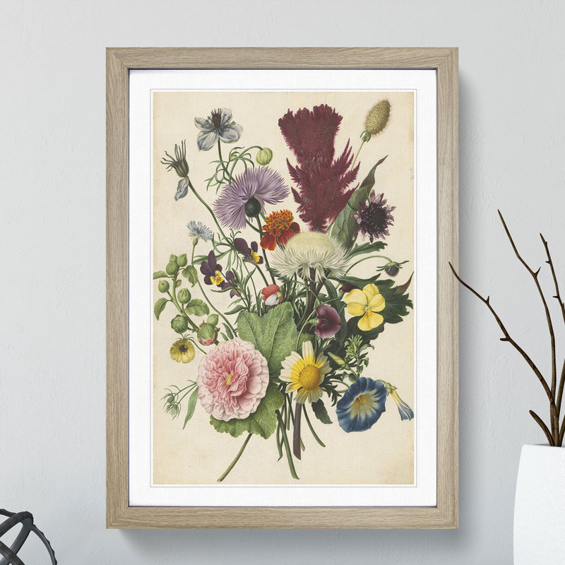 Flowers by Herman Henstenburgh - Framed Print, Oak Framed, 48cm H x 36cm W x 2cm D