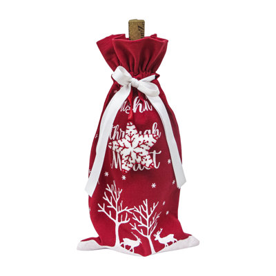 Dashin'' Through Merlot Wine Gift Bag With Star Ornament