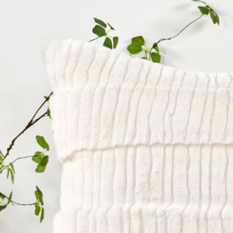 Square Cushion Cover, White