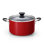 Marmite antiadhésive de 6 pintes avec couvercle Cook N Home Professional, poignées rivetées, marmite pour fêtes, marmite avec chauffage uniforme, batterie de cuisine à induction, va au four et au lave-vaisselle, rouge