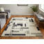 Tapis Nya Architectural Mid-Century moderne, ivoire / noir, 5 pi x 8 pi-661192337