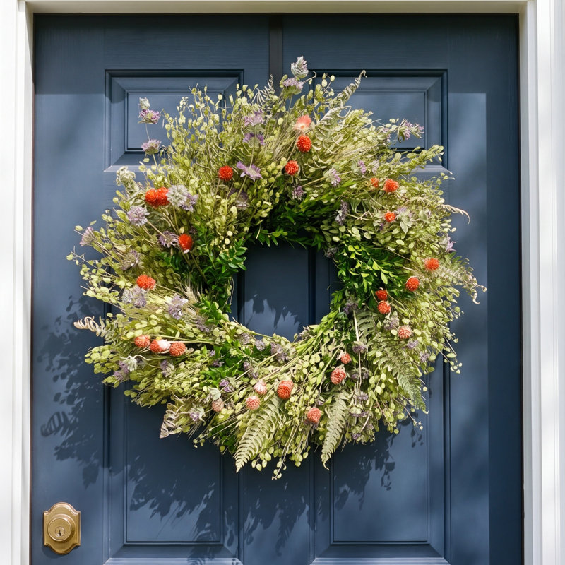 Handcrafted Dried Wreath, 30" H x 30" W x 5" D