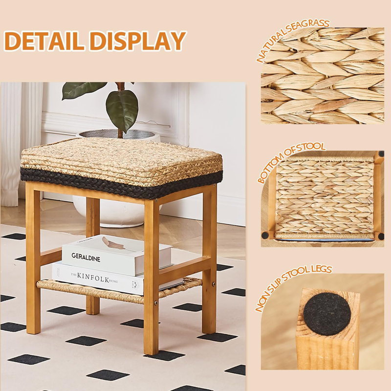 Tabouret d'appoint en bois, Noir
