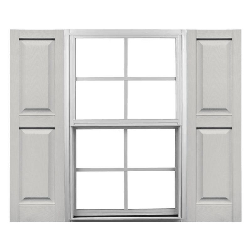 14.75" x 31" Gray Vinyl Raised Panel Decorative Shutters