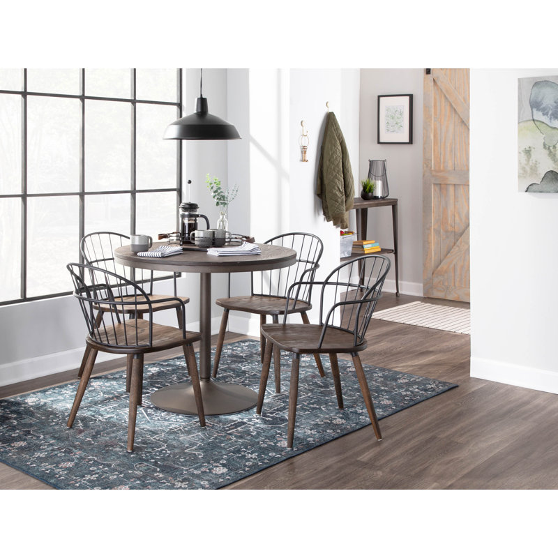  Novalee Arm Chair, Dark Walnut/Black, 1