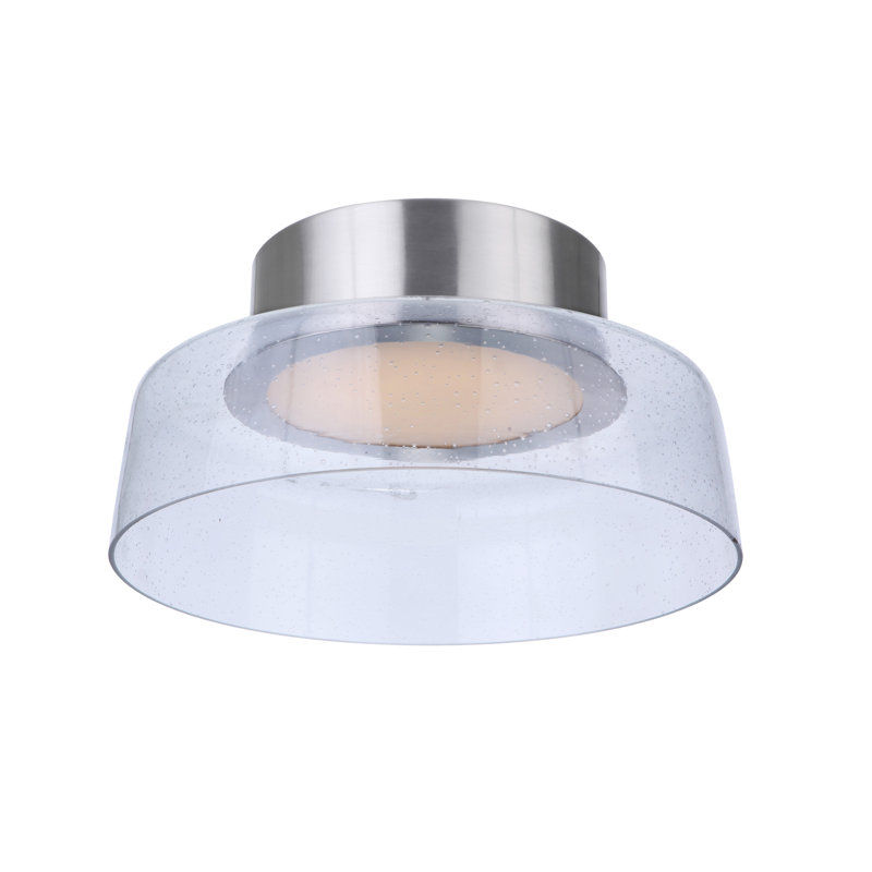 Plafonnier semi-encastré 1 lumière DEL Talisha, Nickel, H 5 po x l 10,5 po x P 10,5 po