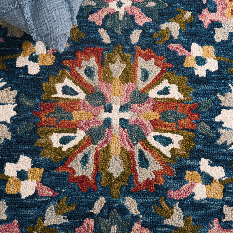 Oriental Hand Tufted Wool/Cotton Area Rug in Green/Blue/Orange/Yellow/Pink/Ivory, Rectangle 8' x 10'