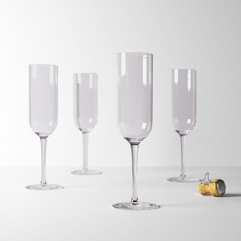 FUUM 7 oz. Crystal Flute Glassware Set, Smoke