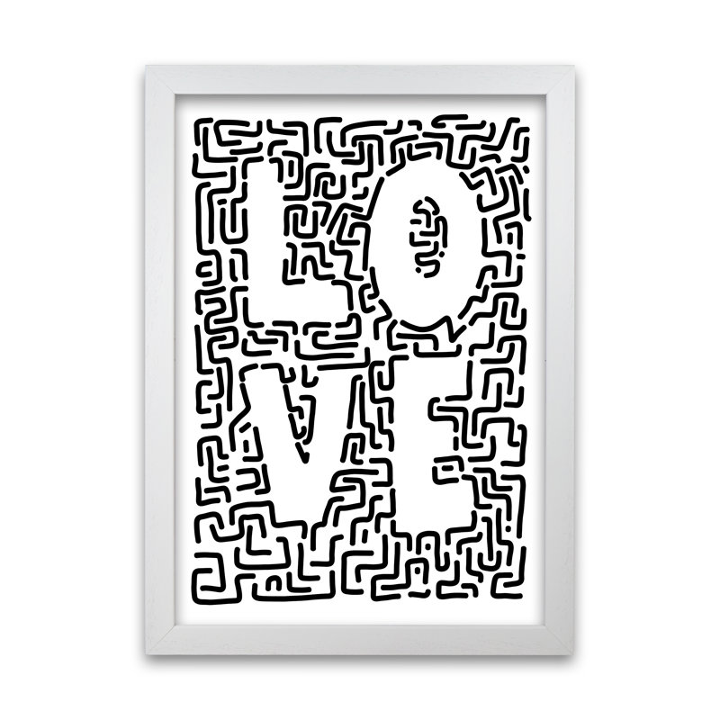 Doodle Love Original - Print, White Frame, 42cm H x 30cm W x 3cm D