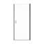 Porte de douche pivotante demi-cadre l 30 po x H 72 po en noir mat avec verre trempé de 0,5 po d'épaisseur (6 mm)