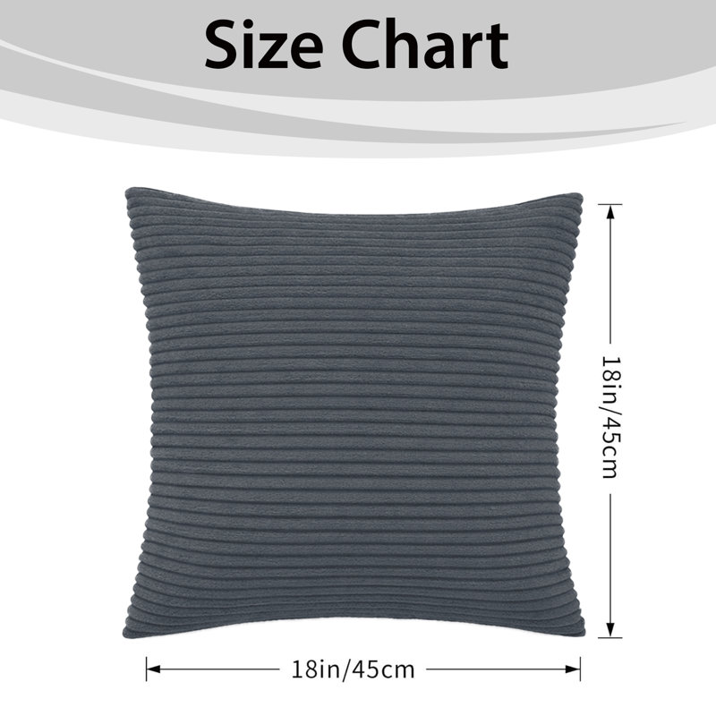 Aspire Homeware Striped Square Velvet Cushion Cover, Grey, Pack of 4