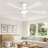 Cissline 52" 5 - Blade Flush Mount White Ceiling Fan With Led Lights, Controled With Remote Control Or App-1399904793-1399904792