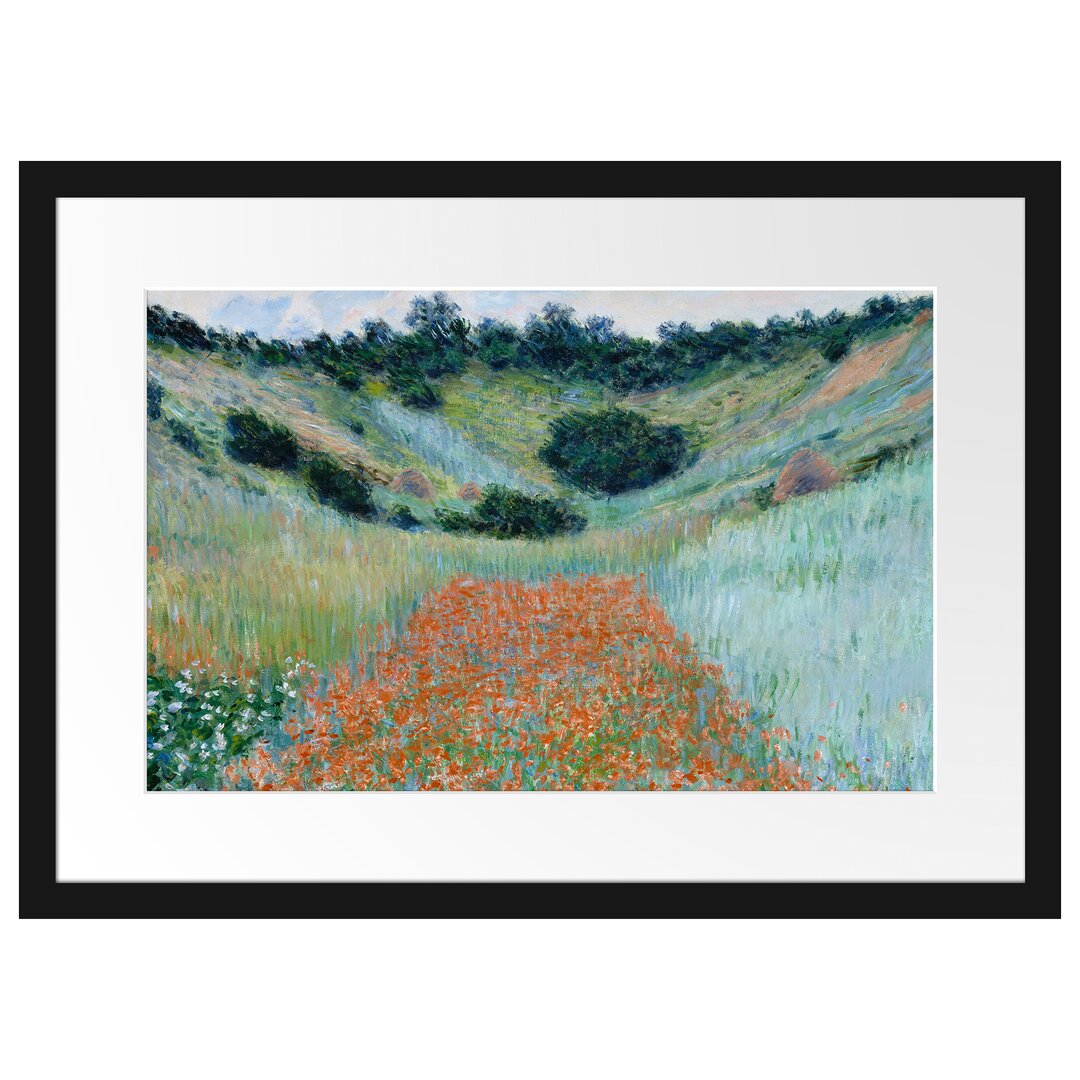 Gerahmter Kunstdruck Field of Poppies Near Giverny von Claude Monet