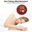 Rouge-scintillant-horloge-visage-avec-cloche-arc