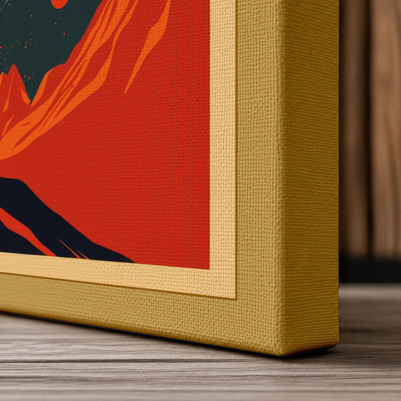Solar Expedition Retro - Wrapped Canvas, 36x24 - 91.4 x 61.0 cm, Ochre Border