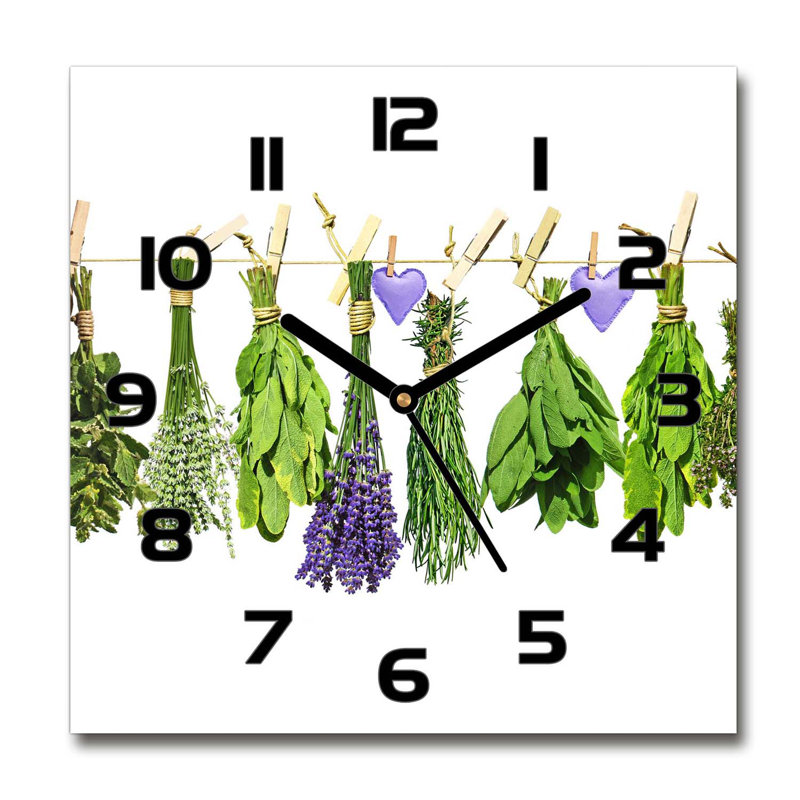 Harshita Glass Wall Clock, Black/Green/White